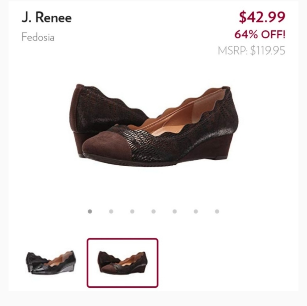 J.Renee "Fedosia" Chocolate Wedge Heels